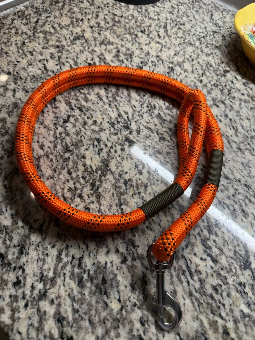 Bright Orange Rope Dog Leash with Metal Snap
